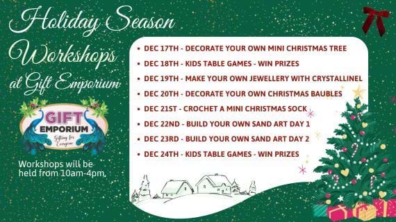 Christmas workshops 2025 with Gift Emporium